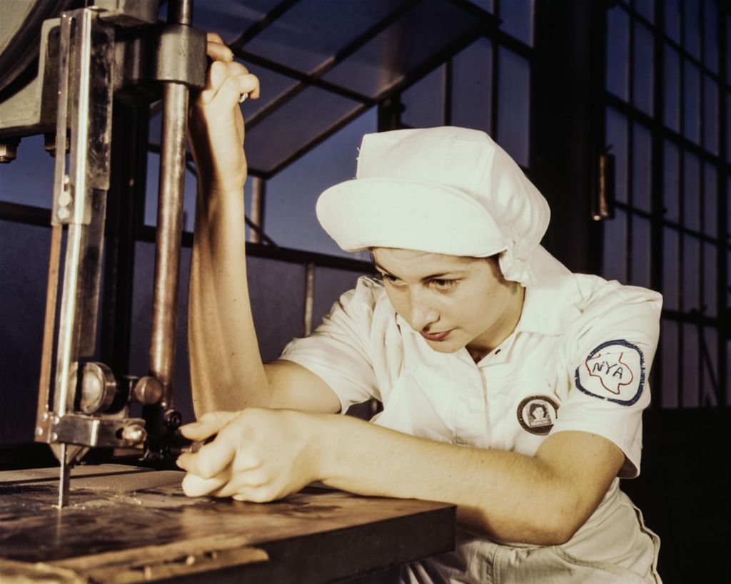 female factory worker 1950s industrial
