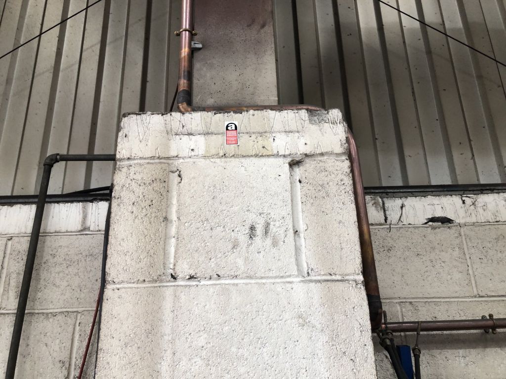 asbestos capping pillar external wall